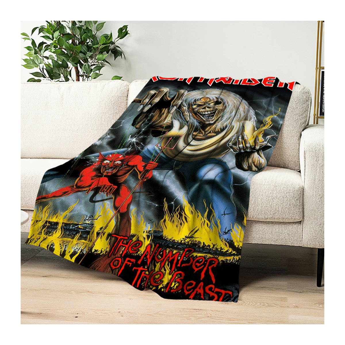 Band I-Iron M-Maidens Plüschdecke aus Fleece in Mehrfarbig für Sofa und Schlafzimmer - Bild 1