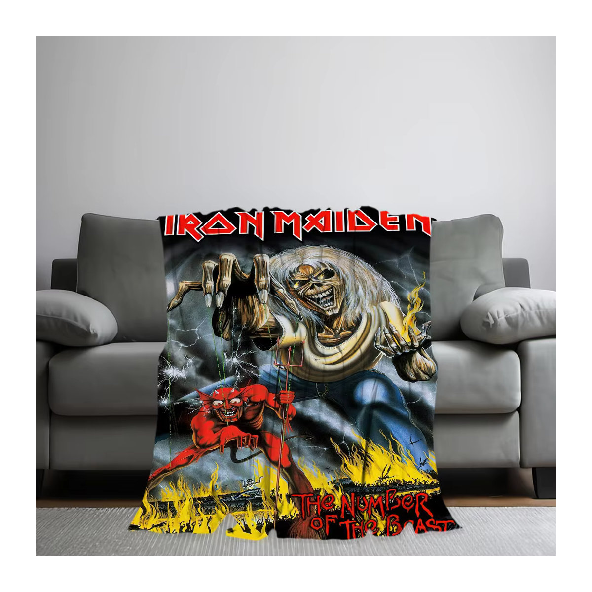 Band I-Iron M-Maidens Plüschdecke aus Fleece in Mehrfarbig für Sofa und Schlafzimmer - Bild 5