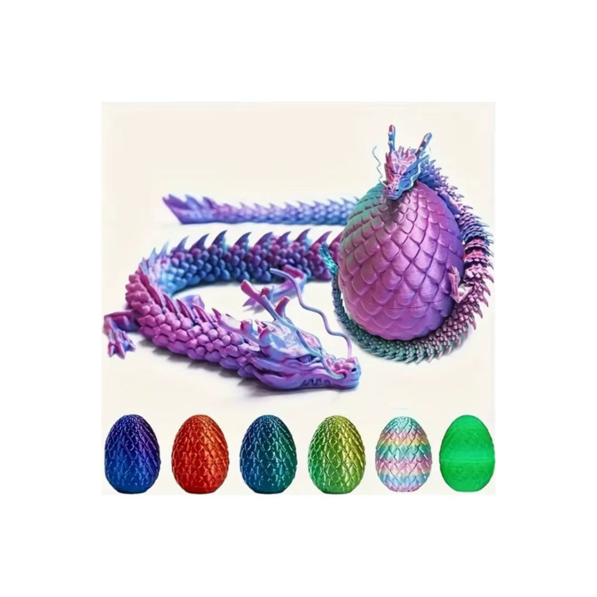 Bandai 3D-Überraschungsei mit chinesischem Drachen als bewegliche Mini-Gelenk-Dekoration aus Kunstharz in Rot, Grün oder Mehrfarbig - Bild 2