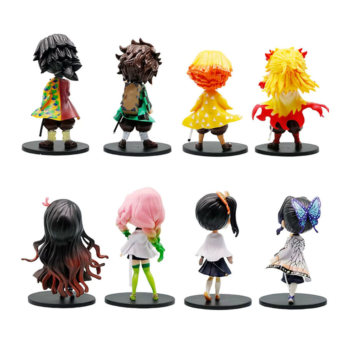 Bandai 8-teiliges Anime-Figuren Set Q-Version PVC-Modelle mit Nezuko, Tanjirou, Zenitsu, Inosuke, Kyoujurou und Giyuu, mehrfarbig, Höhe: 14 cm - Bild 3