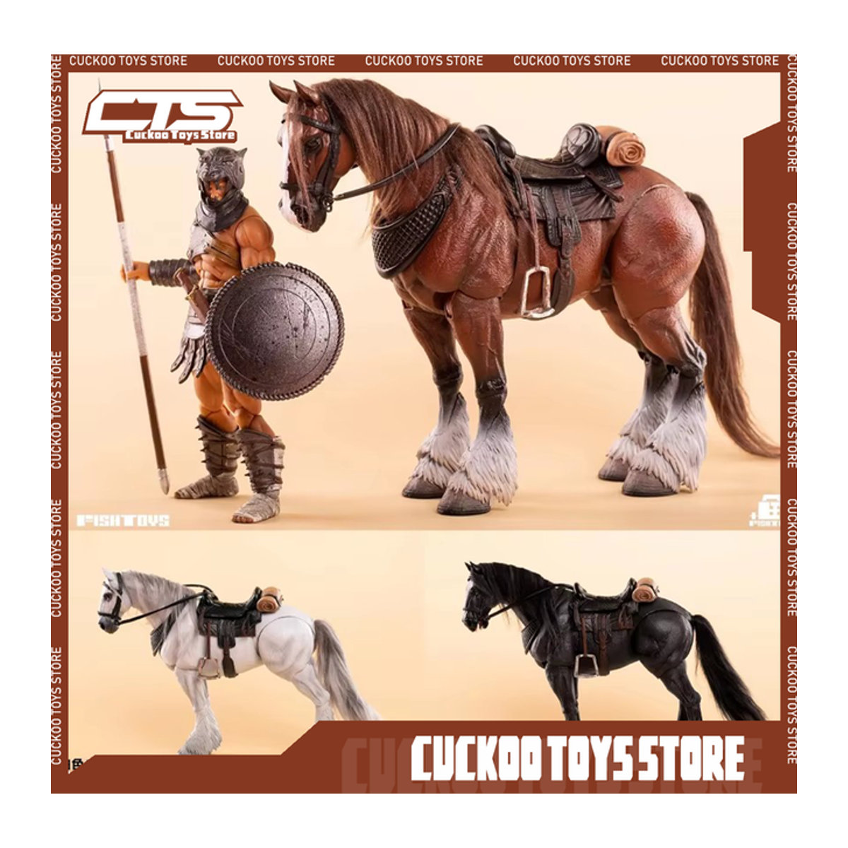 Bandai Action Figur Pferd Modell aus PVC in Weiß und Mehrfarbig, 1/12 Scale Tier Statue zur Dekoration - Bild 1