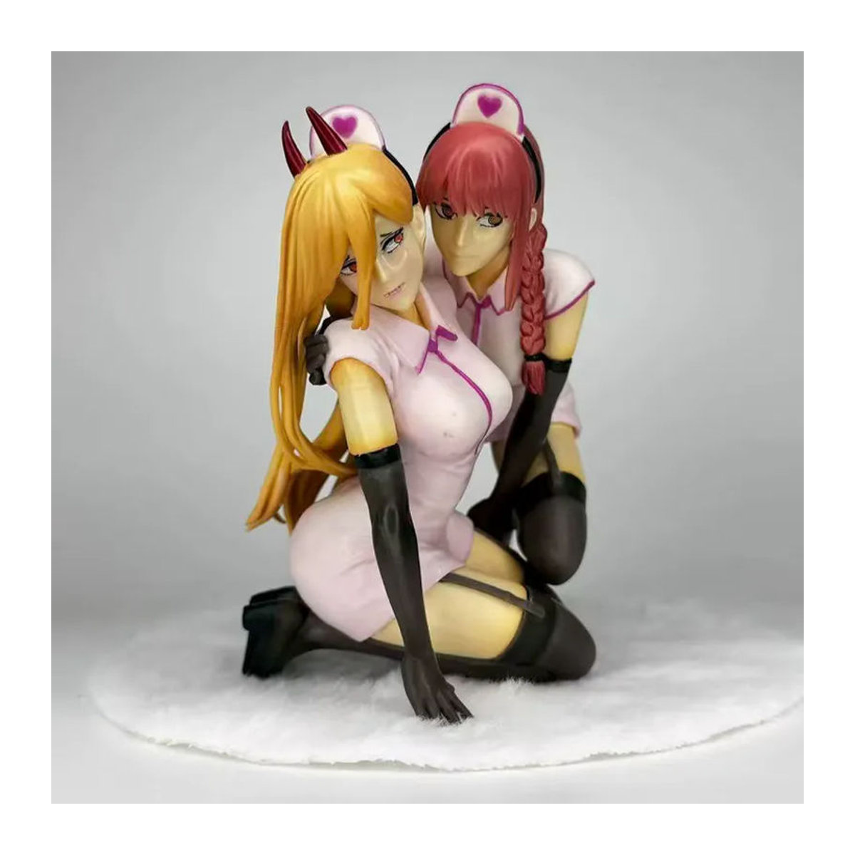 Bandai Anime Actionfiguren Makima und Power in Krankenschwesteruniform, PVC-Modell Figuren Set, mehrfarbig, Höhe: 14 cm - Bild 3
