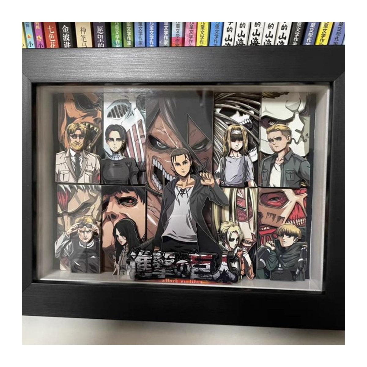 Bandai Anime Angriff auf Titan 3D Kunstmalerei Figur Eren Jaeger und Mikasa Ackerman als dekoratives Sammlerstück in Mehrfarbig - Bild 1