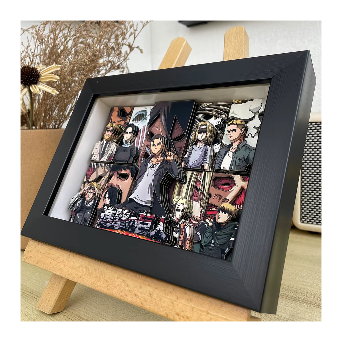 Bandai Anime Angriff auf Titan 3D Kunstmalerei Figur Eren Jaeger und Mikasa Ackerman als dekoratives Sammlerstück in Mehrfarbig - Bild 3