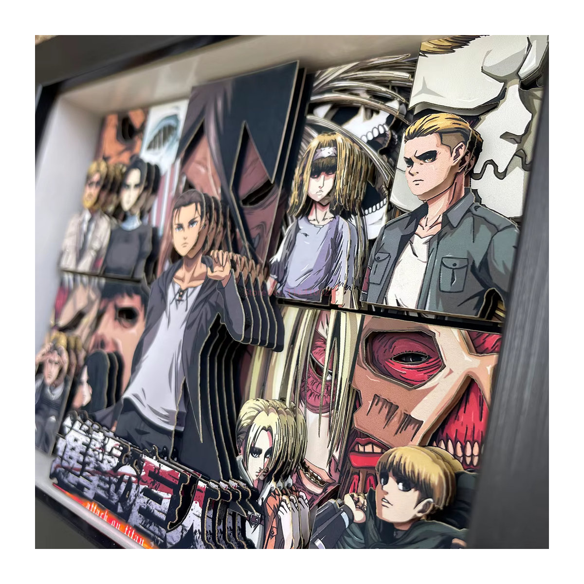 Bandai Anime Angriff auf Titan 3D Kunstmalerei Figur Eren Jaeger und Mikasa Ackerman als dekoratives Sammlerstück in Mehrfarbig - Bild 5