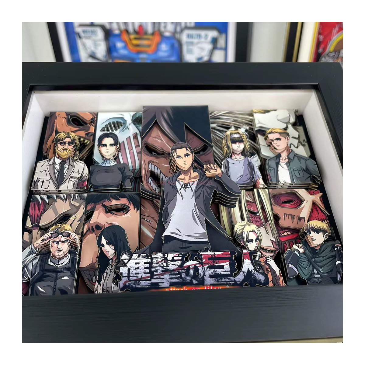 Bandai Anime Angriff auf Titan 3D Kunstmalerei Figur Eren Jaeger und Mikasa Ackerman als dekoratives Sammlerstück in Mehrfarbig - Bild 6