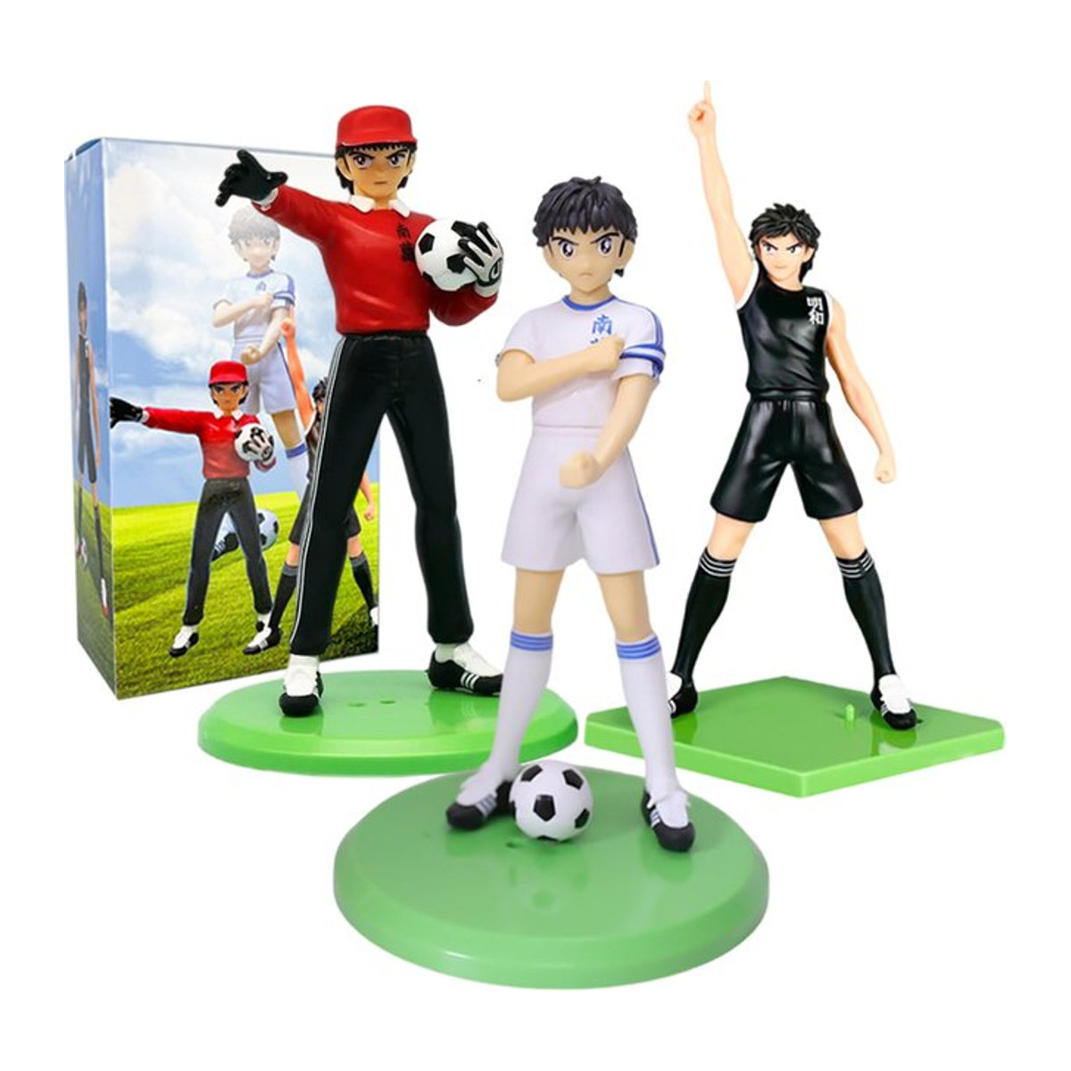 Bandai Anime Captain Tsubasa Figur Ozora Tsubasa, Hyuuga Kojiro oder Wakabayashi Genzou Modell, mehrfarbig, Höhe: 18 cm - Bild 1