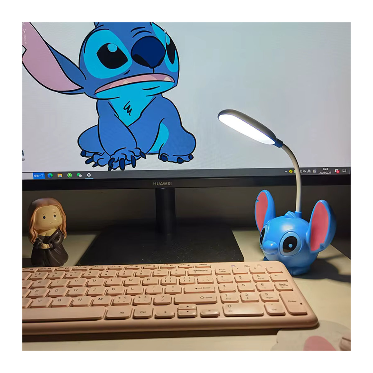 Bandai Anime-Cartoon Schreibtischlampe mit integriertem faltbarem Bleistiftspitzer in Blau - Bild 3