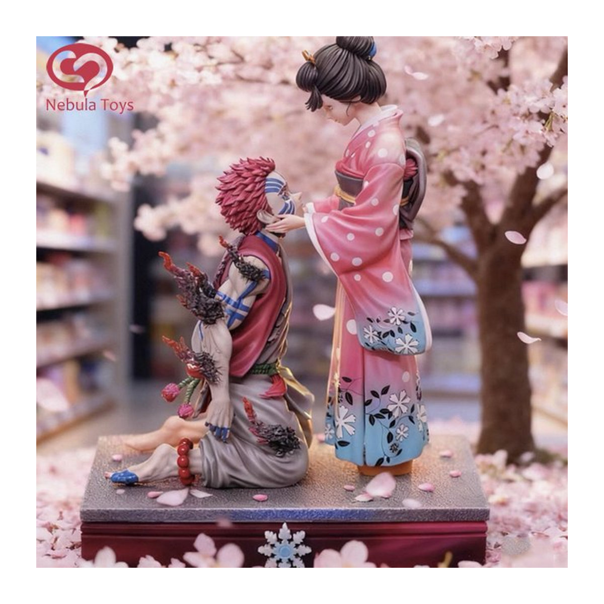 Bandai Anime Dämon Slayer Akaza und Koyuki Actionfigur aus Kunststoff in Mehrfarbig als Sammlerstatue und Schreibtischdekoration - Bild 1