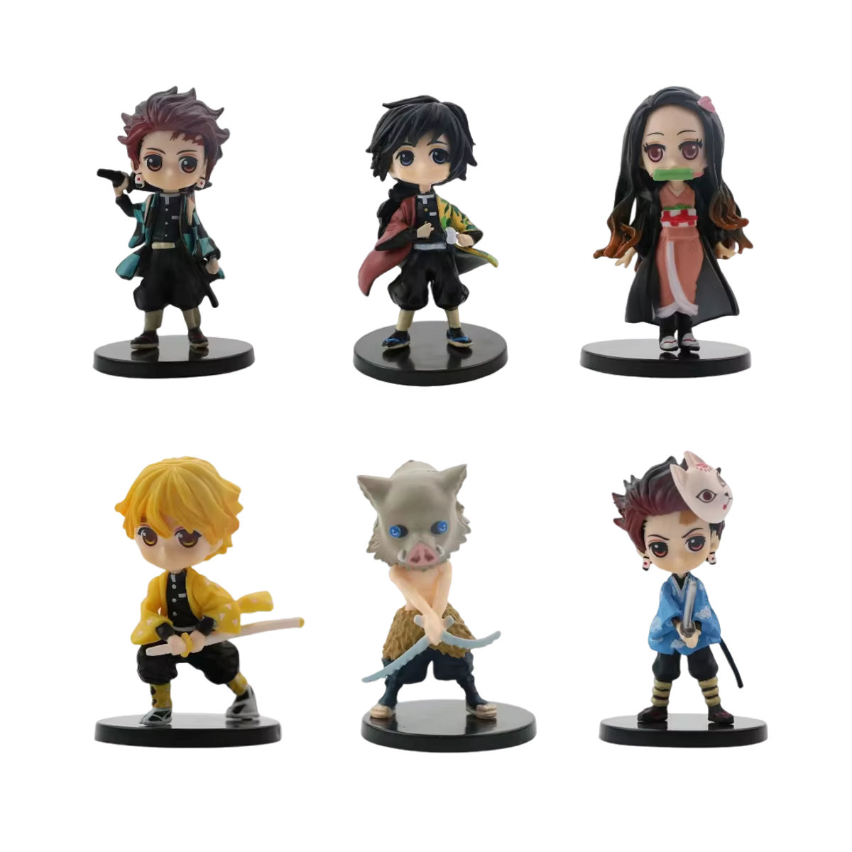 Bandai Anime Dämon Slayer Figuren Set 6-teilig, Kamado Tanjirou und Kamado Nezuko Mini Edition, mehrfarbig, Höhe: 7 cm - Bild 2