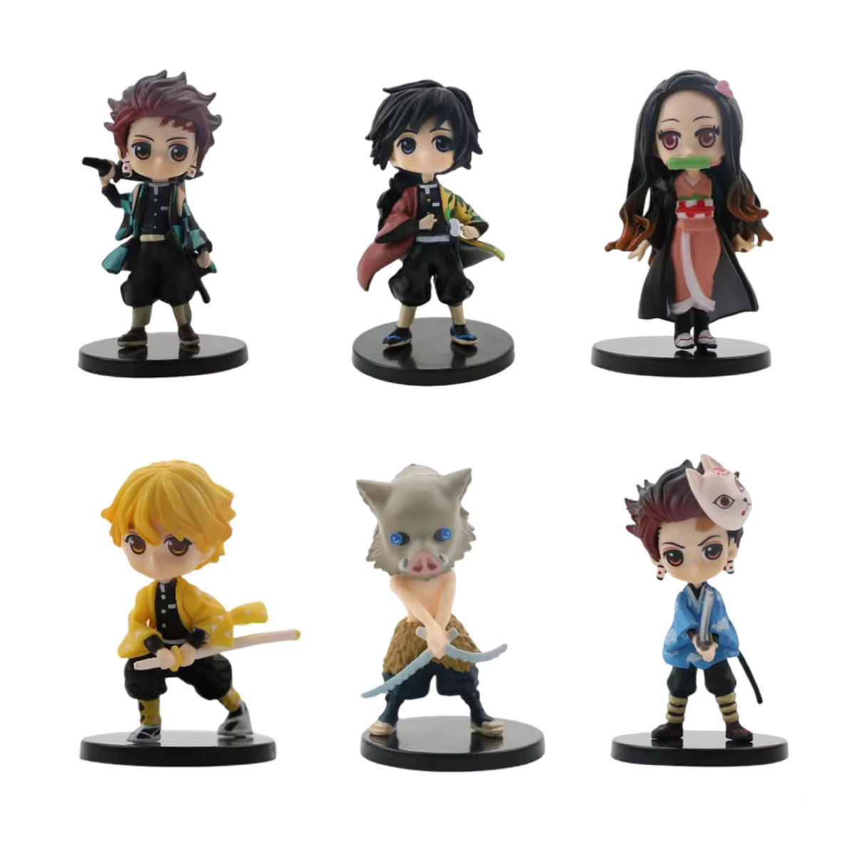 Bandai Anime Dämon Slayer Figuren Set 6-teilig, Kamado Tanjirou und Kamado Nezuko Mini Edition, mehrfarbig, Höhe: 7 cm - Bild 5