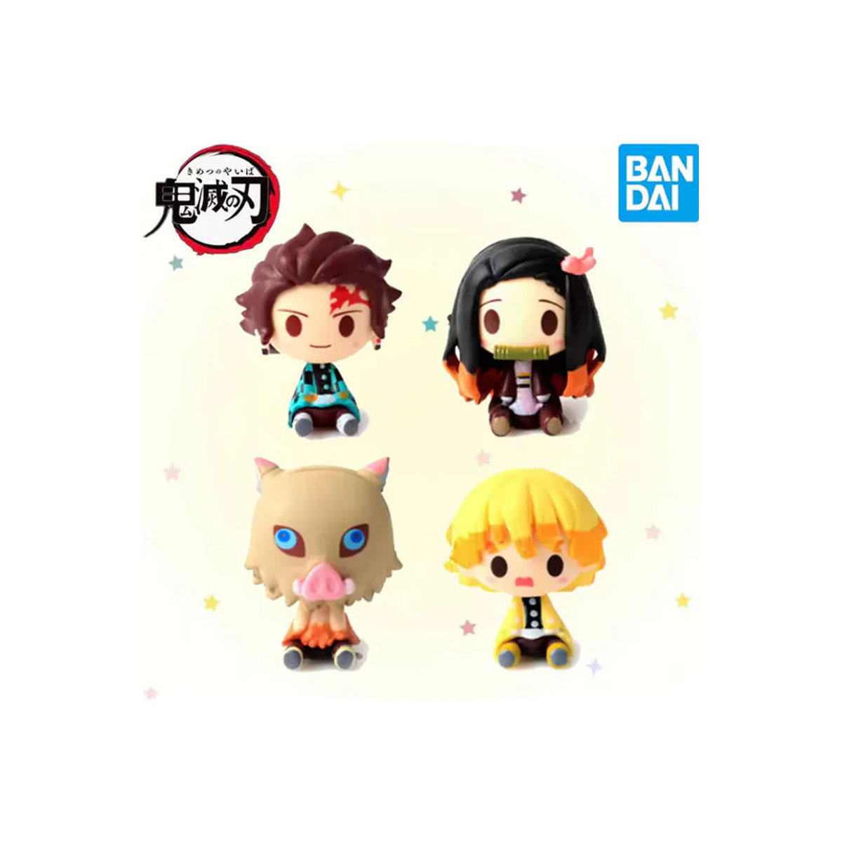 Bandai Anime Demon Slayer Mini-Figuren Set aus Kunststoff, 4 Stück Kawaii Actionfiguren von Nezuko, Tanjirou, Zenitsu und Inosuke, mehrfarbig - Bild 7