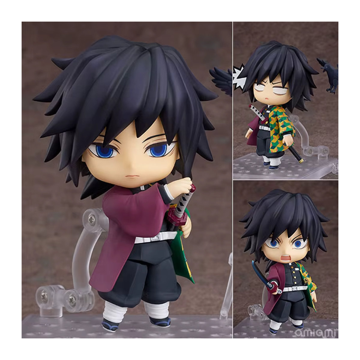 Bandai Anime Demon Slayer Tomioka Giyuu Q Version Actionfigur aus Kunststoff mit austauschbaren Teilen in Mehrfarbig - Bild 2
