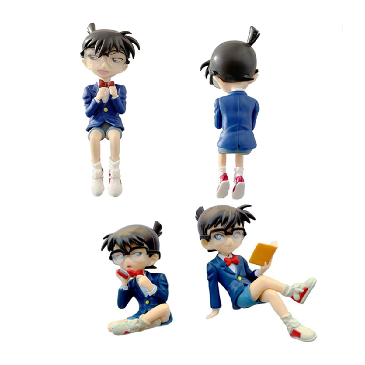 Bandai Anime Detektiv Conan Actionfigur in Blau, Sitzende Pose mit Buch und Telefon aus Kunststoff - Bild 2