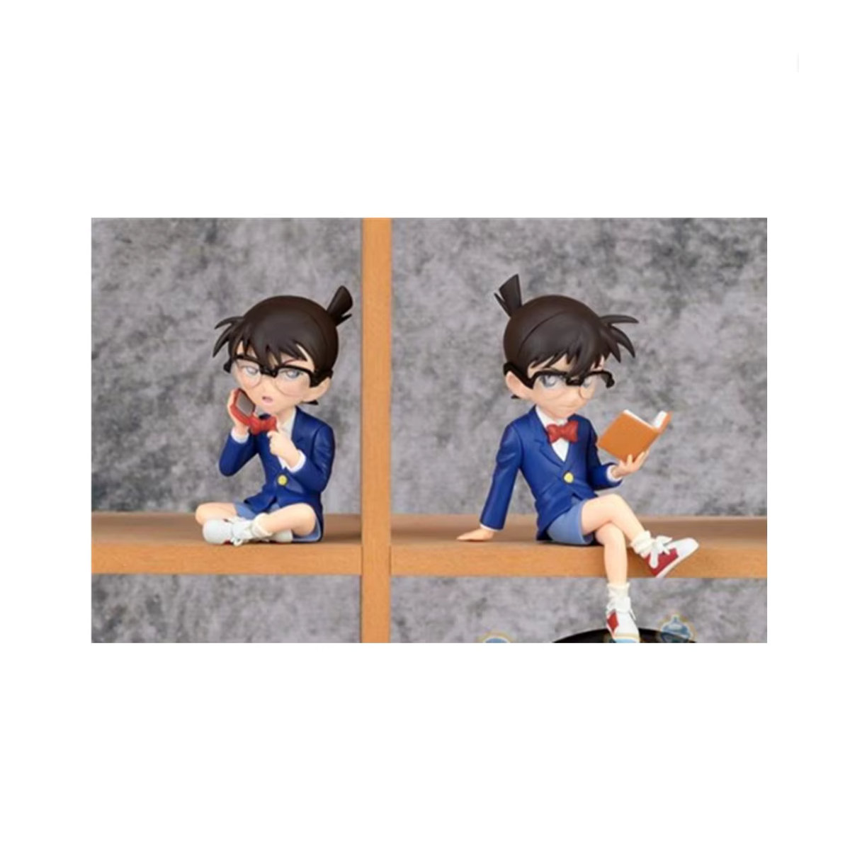 Bandai Anime Detektiv Conan Actionfigur in Blau, Sitzende Pose mit Buch und Telefon aus Kunststoff - Bild 4