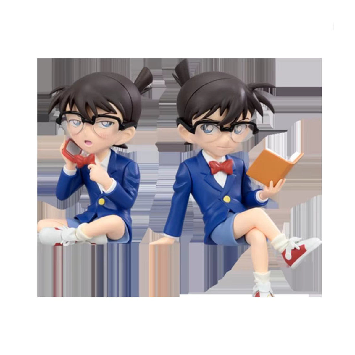 Bandai Anime Detektiv Conan Actionfigur in Blau, Sitzende Pose mit Buch und Telefon aus Kunststoff - Bild 5