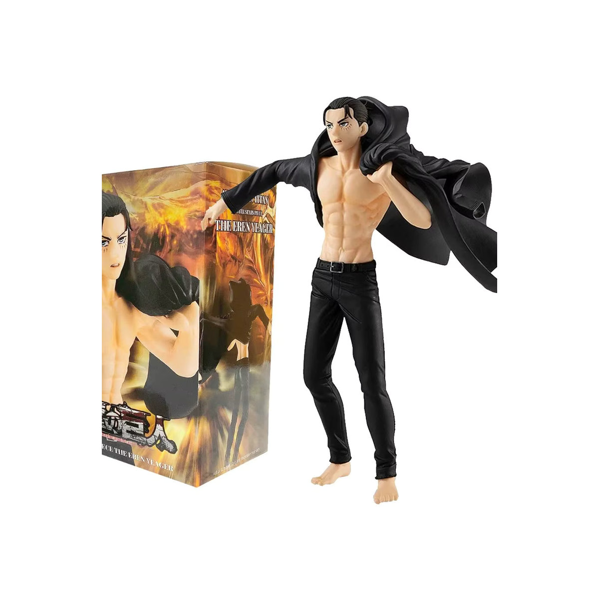 Bandai Anime Eren Jaeger Figur in Schwarz mit Umhang aus Kunststoff, Höhe: 18,5 cm - Bild 6
