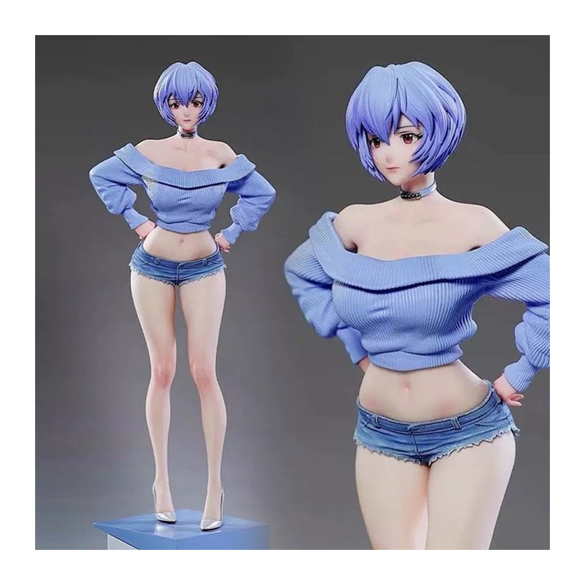 Bandai Anime EVA Ayanami Rei Figur in Blau, 30 cm PVC Modell für die Tischdekoration - Bild 1