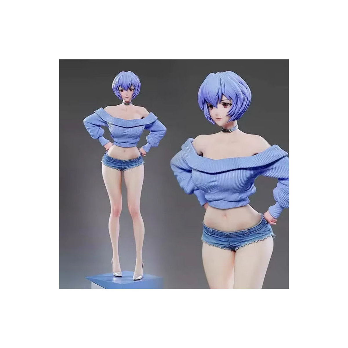 Bandai Anime EVA Ayanami Rei Figur in Blau, 30 cm PVC Modell für die Tischdekoration - Bild 5