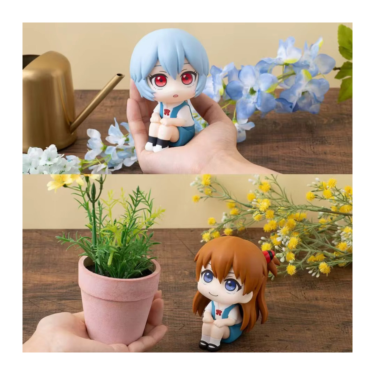 Bandai Anime Evangelion Actionfiguren Ayanami Rei und Souryuu Asuka Langley sitzende PVC Modelle mehrfarbig - Bild 4