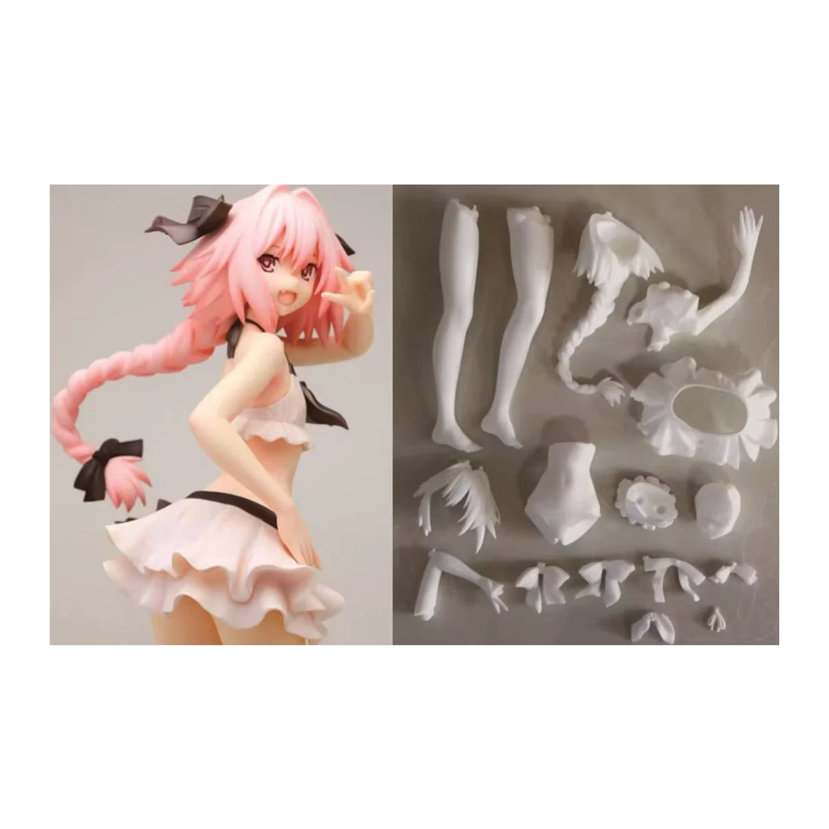 Bandai Anime Fate Astolfo Bademode Figur aus Kunstharz in Weiß zum DIY Selbstbau als Modellstatue und Sammlerstück - Bild 3
