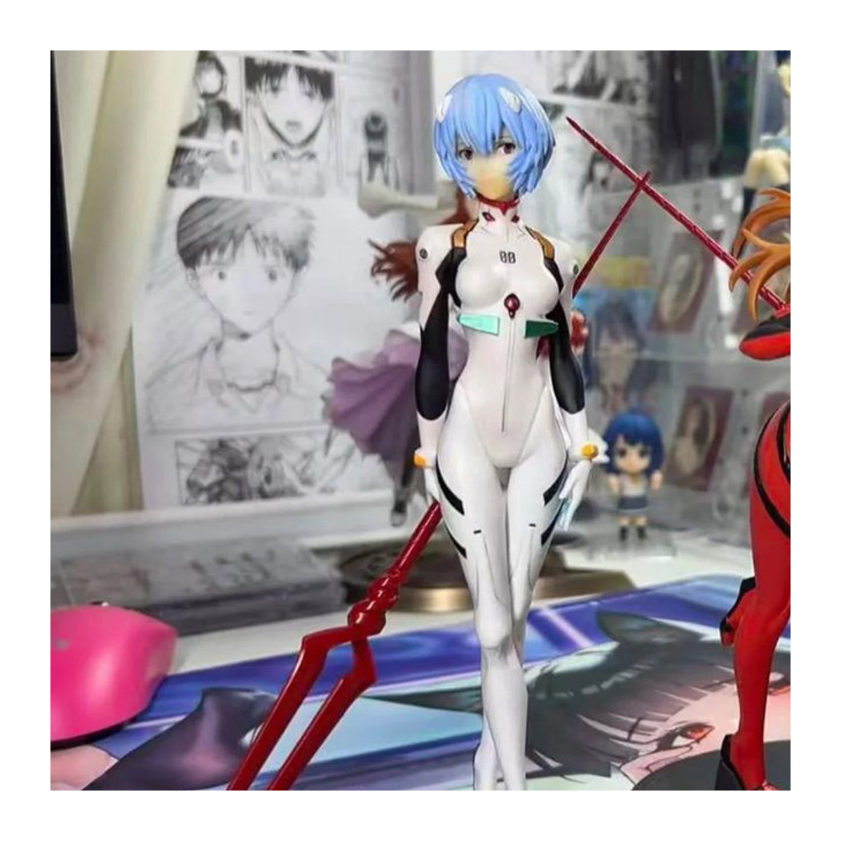 Bandai Anime-Figur Eva Ayanami Rei aus Neon Genesis Evangelion als weiße PVC-Actionfigur für Sammler - Bild 1