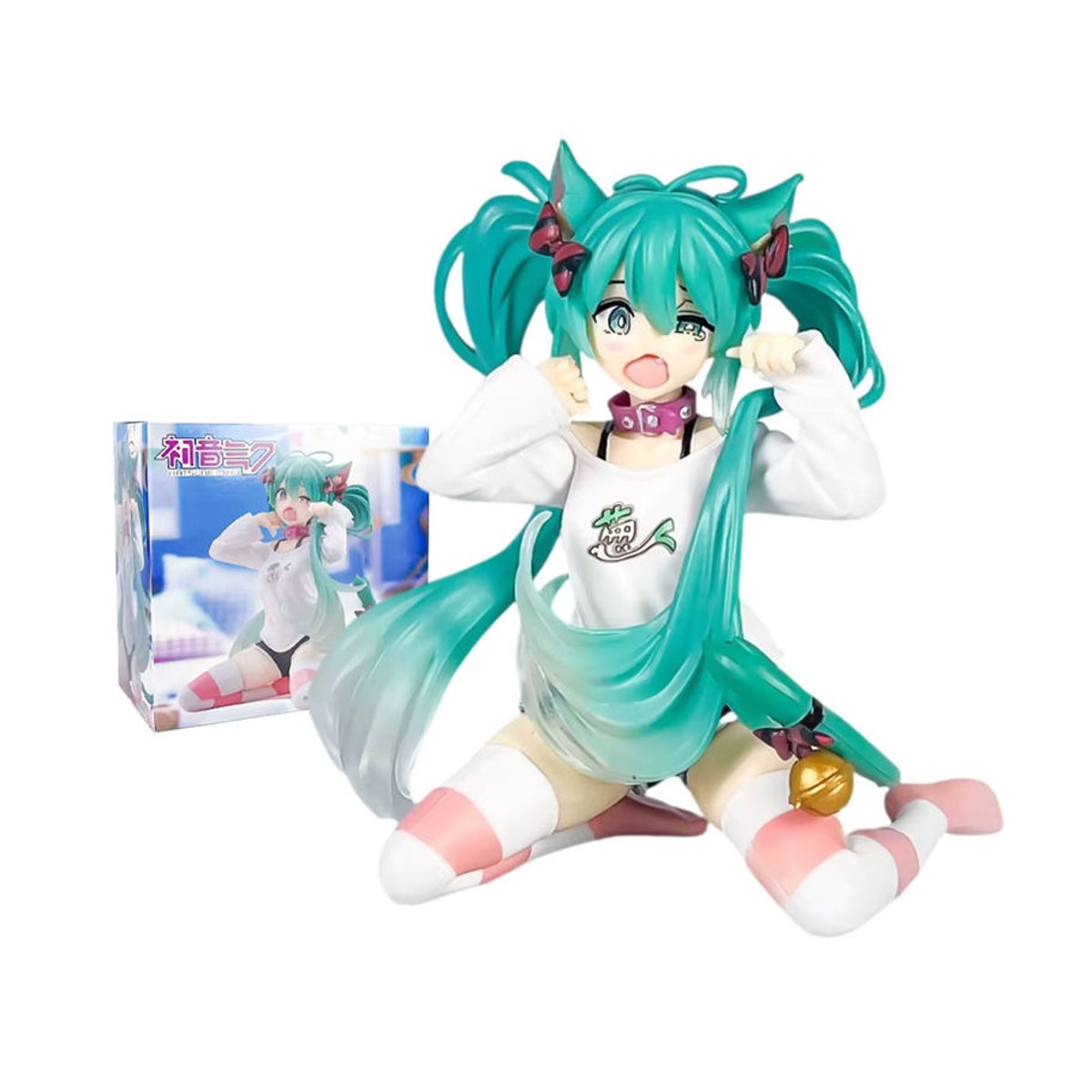 Bandai Anime Figur Hatsune Miku als Katze mit Ohren, 2er-Set, mehrfarbig, Kunststoff, Dekoration für deinen Schreibtisch - Bild 2