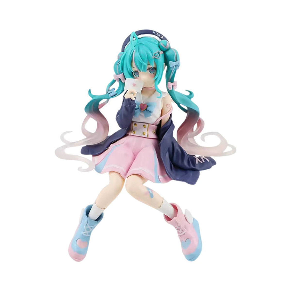 Bandai Anime Figur Hatsune Miku als Katze mit Ohren, 2er-Set, mehrfarbig, Kunststoff, Dekoration für deinen Schreibtisch - Bild 4
