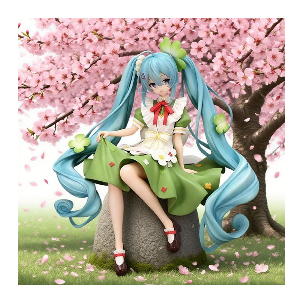 Bandai Anime Figur Hatsune Miku Country Glück Gras Fee als PVC Sammelmodell Ornament in mehrfarbigem Design - Bild 1