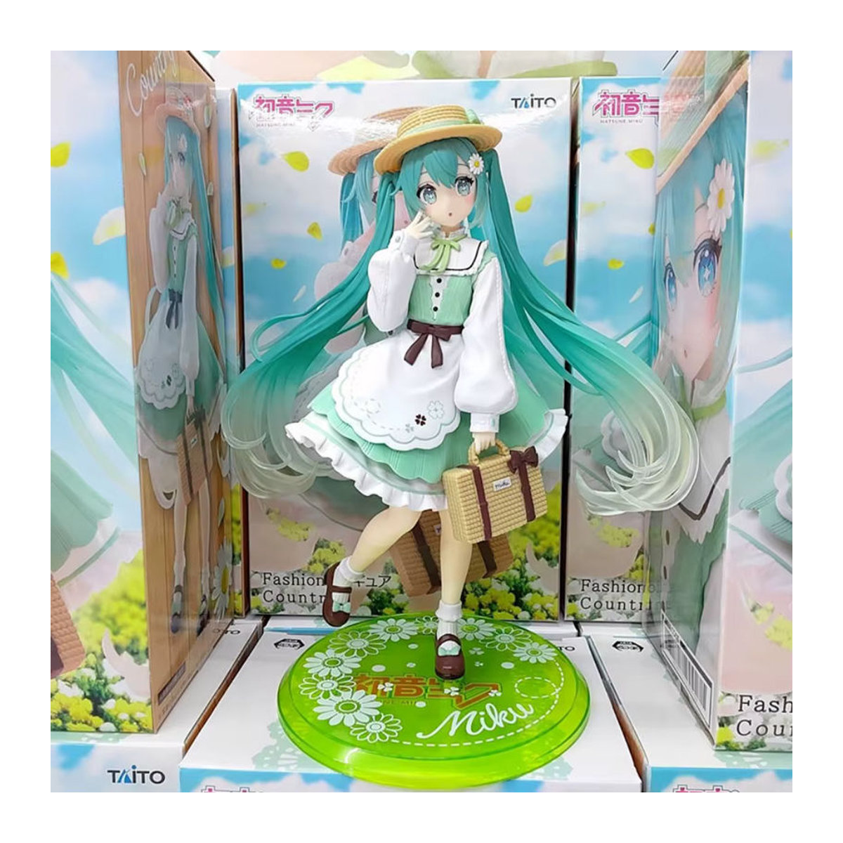 Bandai Anime Figur Hatsune Miku Country Glück Gras Fee als PVC Sammelmodell Ornament in mehrfarbigem Design - Bild 5