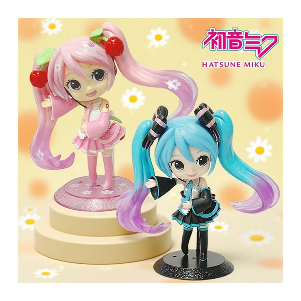 Bandai Anime-Figur Hatsune Miku in Rosa mit floralem Design aus Kunststoff - Bild 1