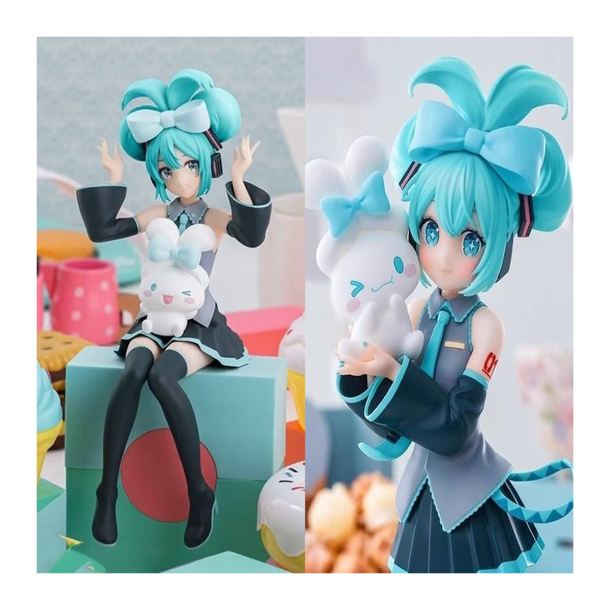 Bandai Anime Figur Hatsune Miku X Cinnamoroll Sammlungsmodell aus Kunststoff, mehrfarbig - Bild 1