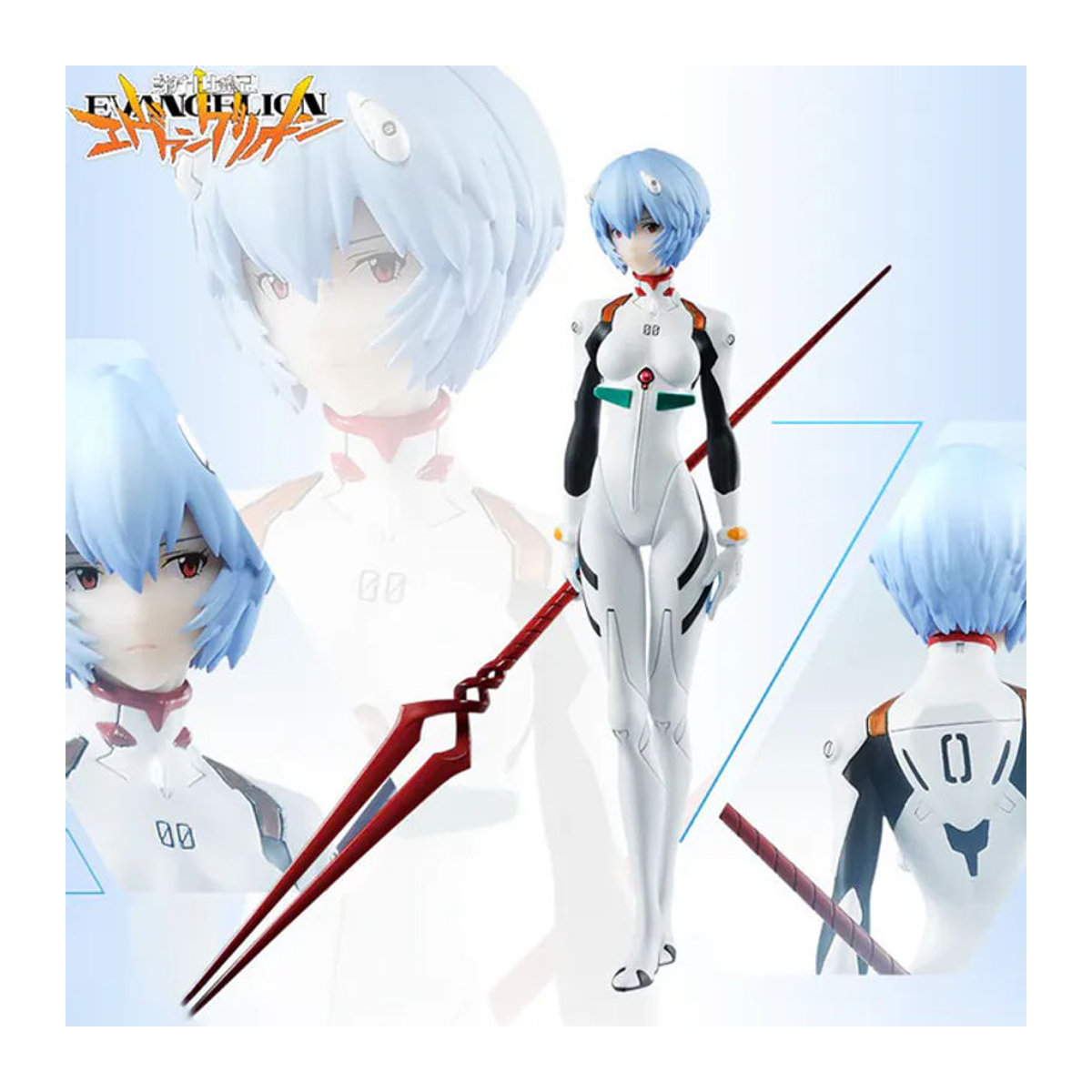 Bandai Anime Figur Rei Ayanami aus Neon Genesis Evangelion, weißes PVC-Modell, Höhe: 18 cm - Bild 1