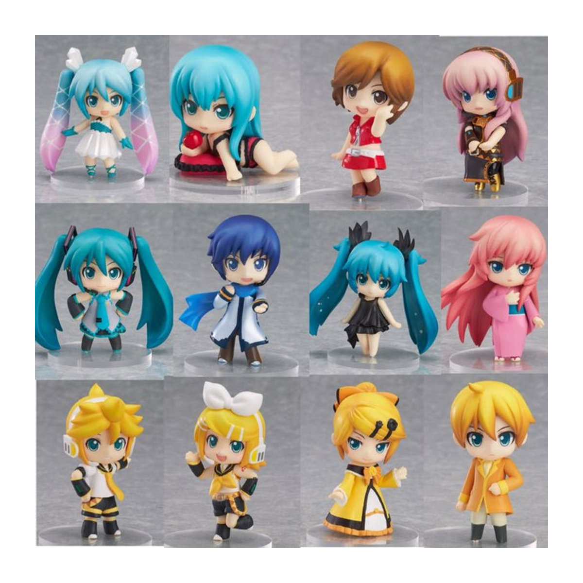 Bandai Anime Figuren Set Hatsune Miku KAITO Rin Len Q Version aus Kunststoff, mehrfarbig, Höhe: 6 cm - Bild 1