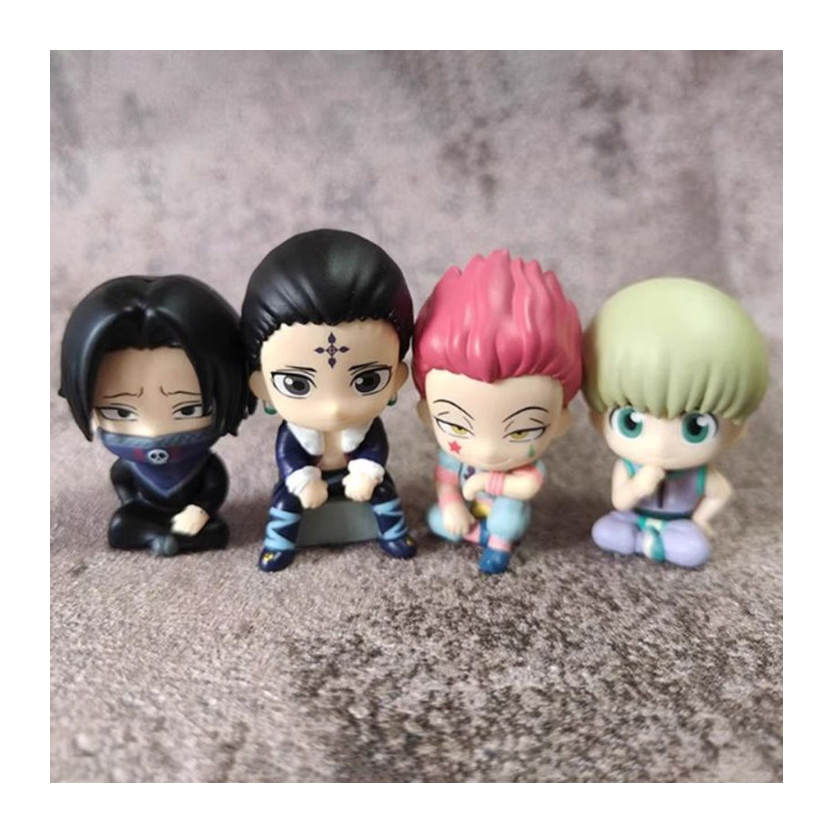 Bandai Anime Figuren Set mit Killua Zoldyck, Kurapika, Hisoka und Feitan als Mini Modell Puppen aus Kunststoff in Mehrfarbig - Bild 1