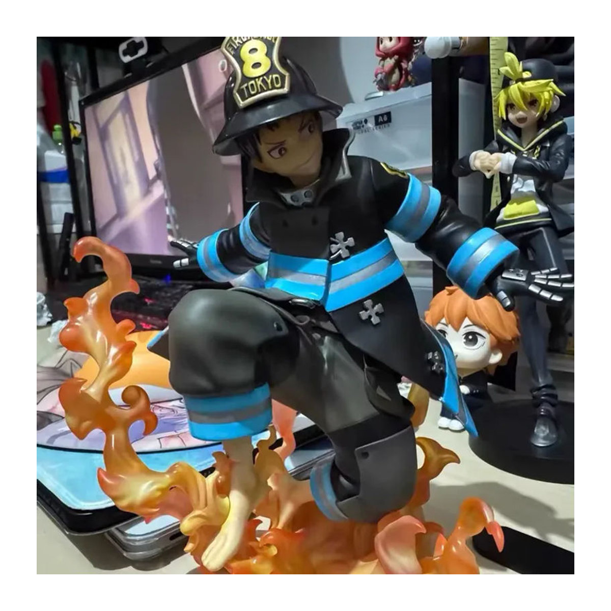 Bandai Anime Fire Force Shinra Kusakabe Figur aus Kunststoff, mehrfarbige Sammlerfigur für die Dekoration - Bild 3