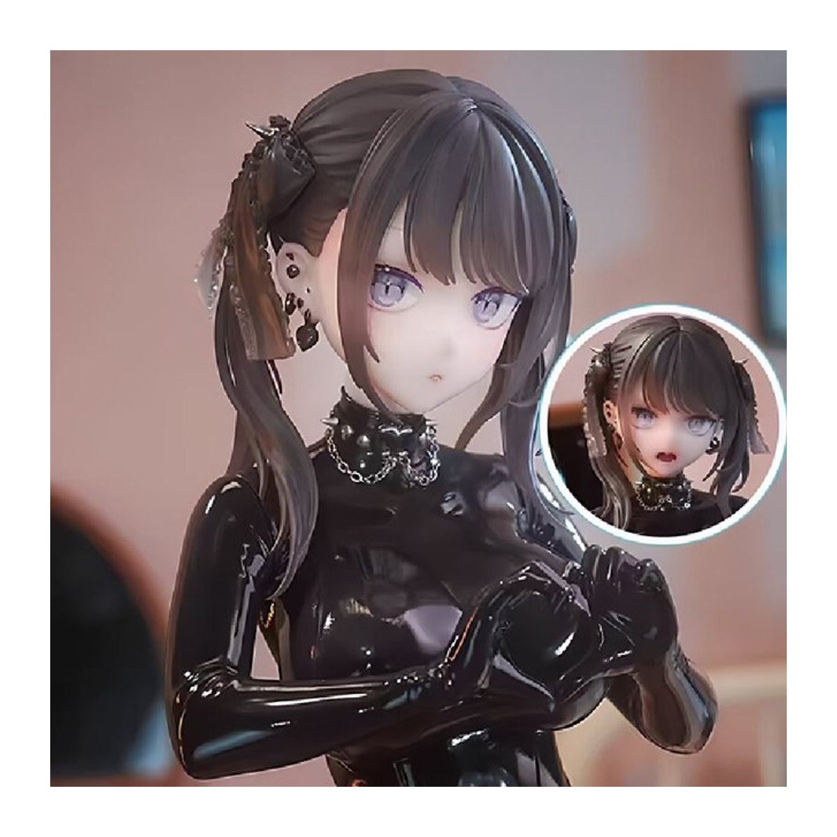 Bandai Anime GK Figur Kurokawa Miwa in Uniform-Latex-Bodysuit, schwarz, Sammlerfigur aus Kunstharz - Bild 1