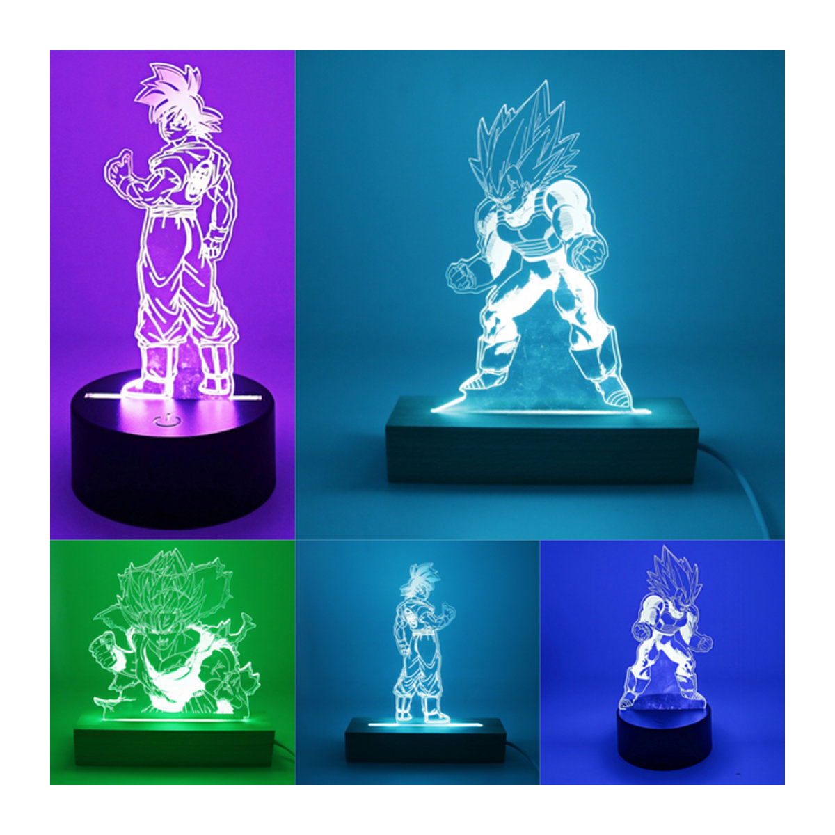 Bandai Anime Goku LED Nachtlicht mit RGB Beleuchtung für dein Gaming Zimmer und Schlafzimmer in Bunt - Bild 1