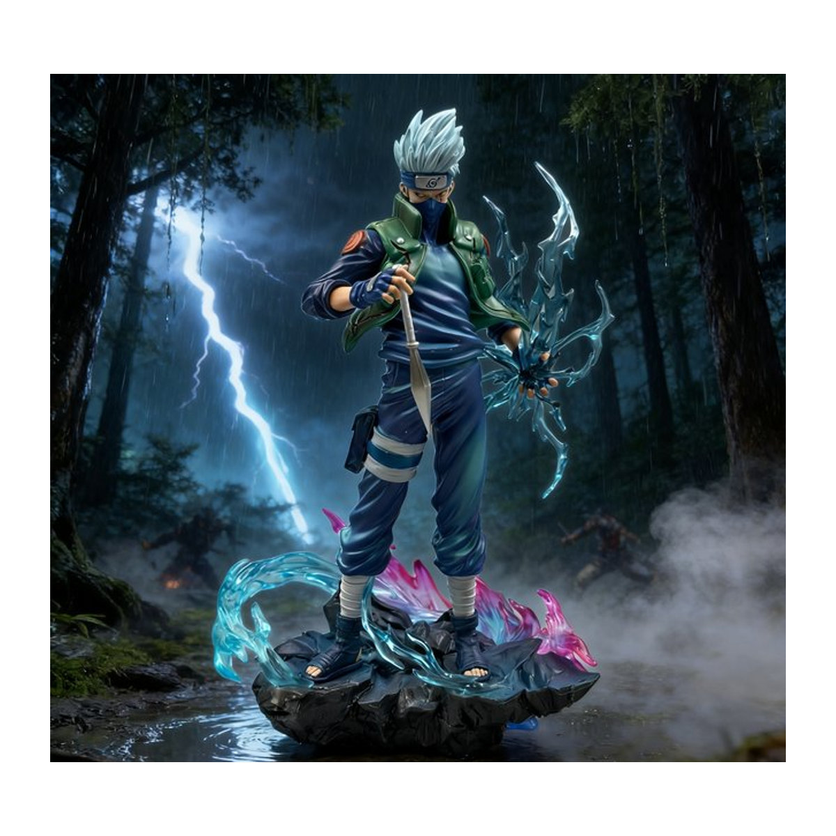 Bandai Anime Hatake Kakashi Actionfigur aus PVC, mehrfarbiges Sammlerstück als Desktop-Ornament, Höhe: 24 cm - Bild 1