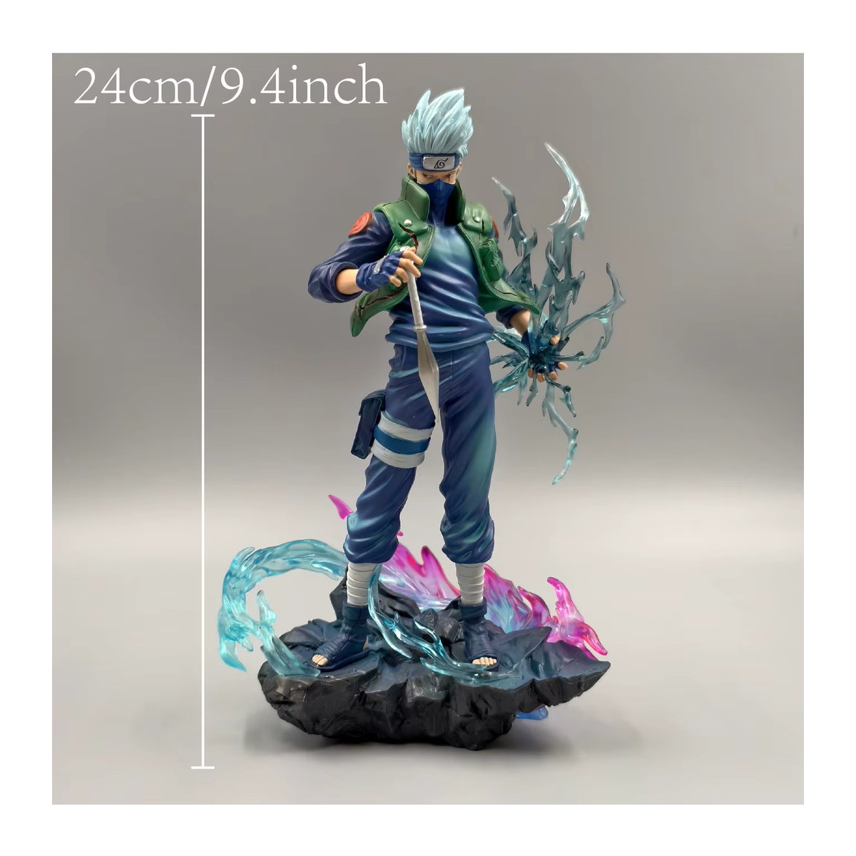 Bandai Anime Hatake Kakashi Actionfigur aus PVC, mehrfarbiges Sammlerstück als Desktop-Ornament, Höhe: 24 cm - Bild 2