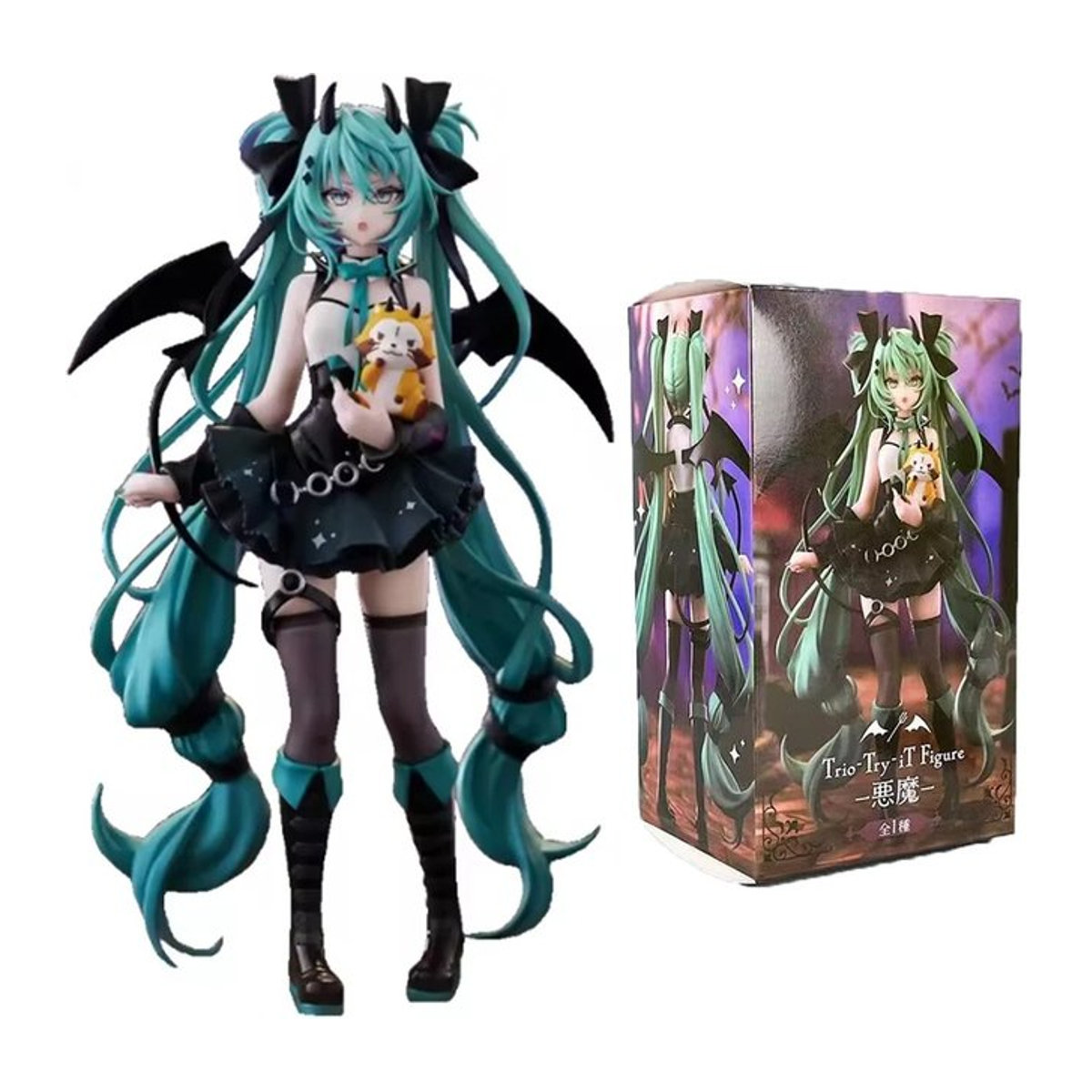 Bandai Anime Hatsune Miku Action Figure Kleiner Teufel Waschbär Kawaii PVC Puppe Modell, Höhe: 19 cm, mehrfarbig - Bild 1