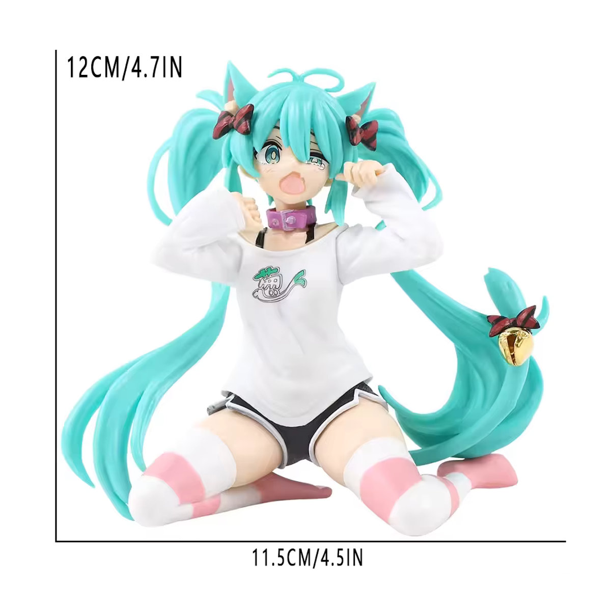 Bandai Anime Hatsune Miku Actionfigur mit Katzenohren und Langarm-Kleidung, mehrfarbig, Höhe: 12 cm - Bild 4