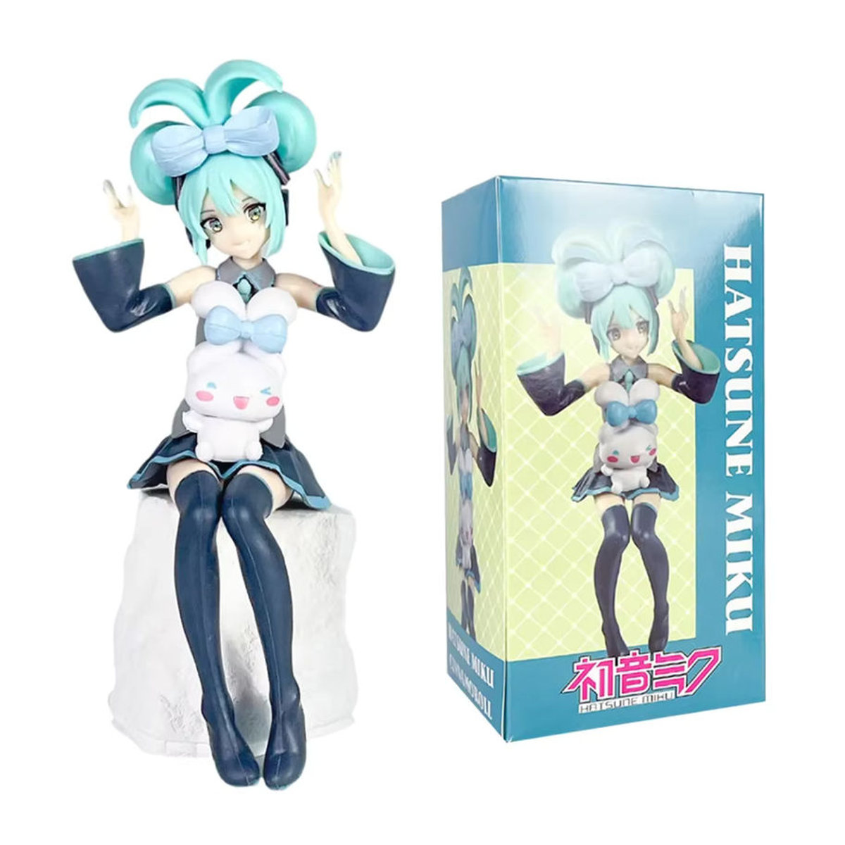 Bandai Anime Hatsune Miku X Cinnamoroll Figur aus Kunststoff, mehrfarbig, als Dekoration oder Auto-Ornament - Bild 2