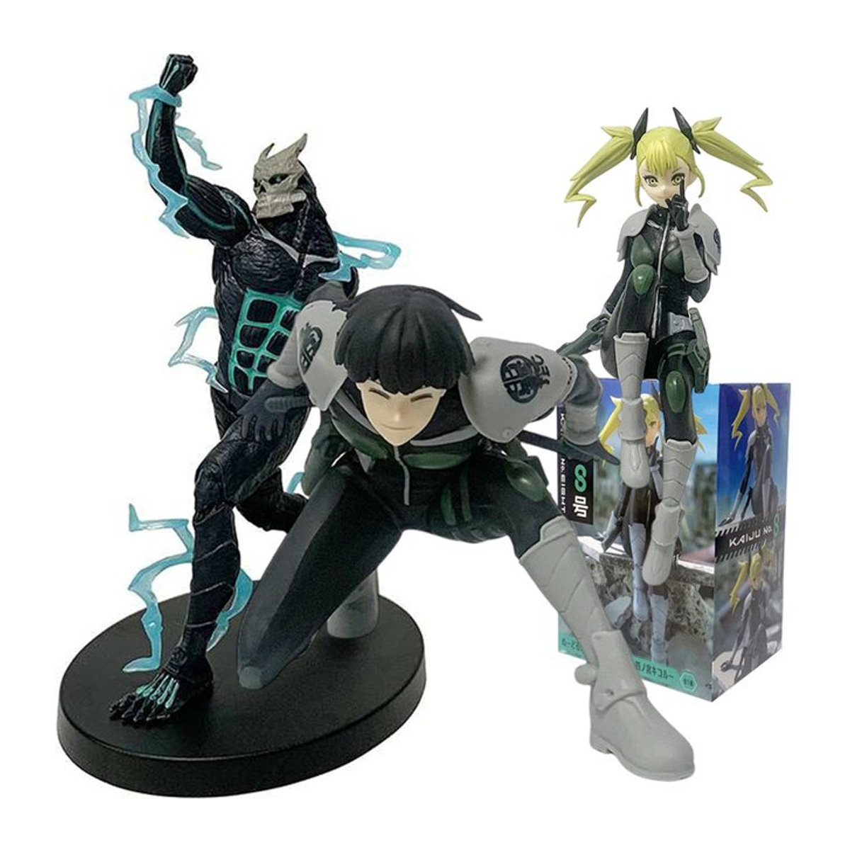 Bandai Anime Kaiju No. 8 Actionfiguren aus PVC, mehrfarbiges Modell von Kafka Hibino, Kikoru Shinomiya und Soshiro Hoshi - Bild 1