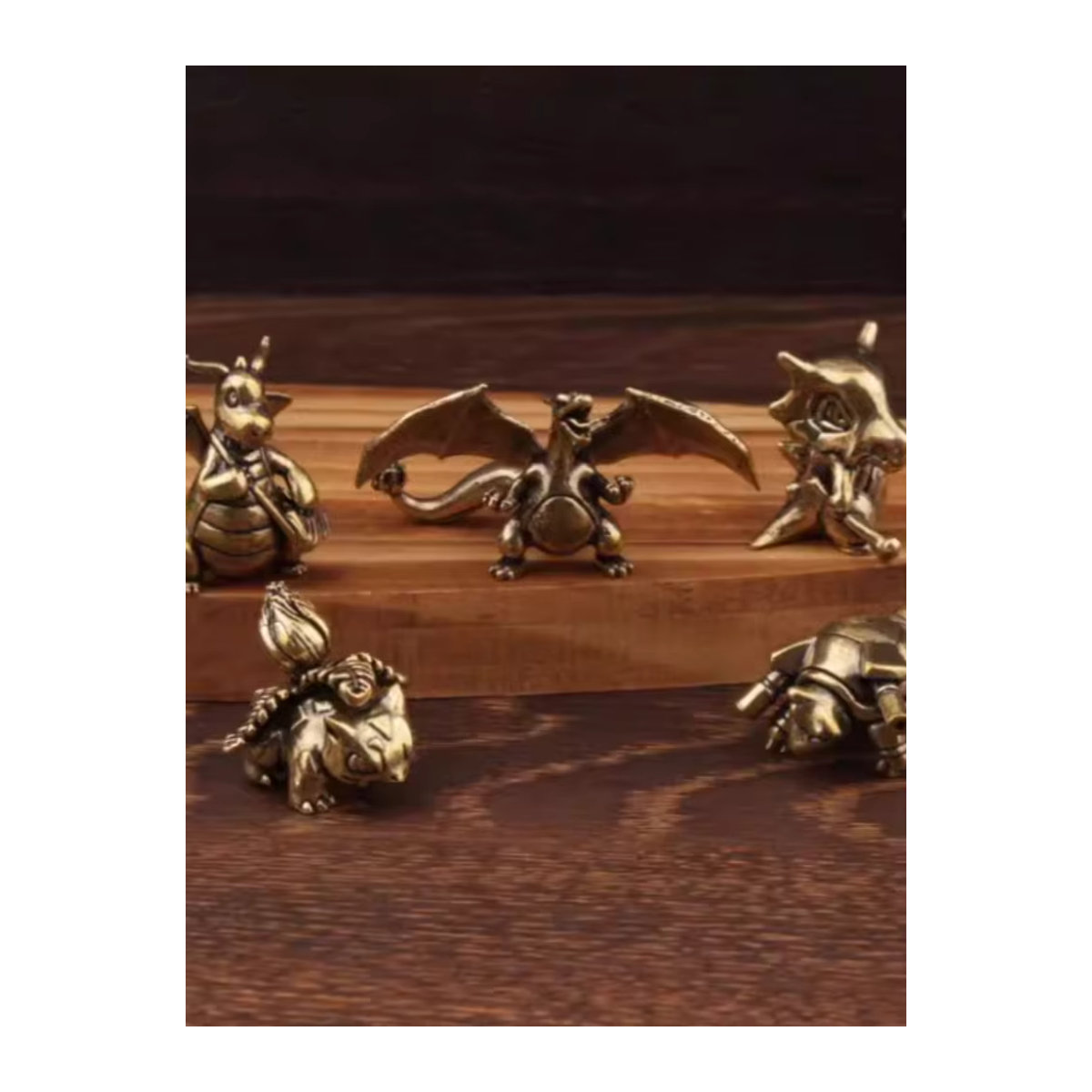 Bandai Anime Messing Ornament Glurak und Blastoise in Gold - Bild 3