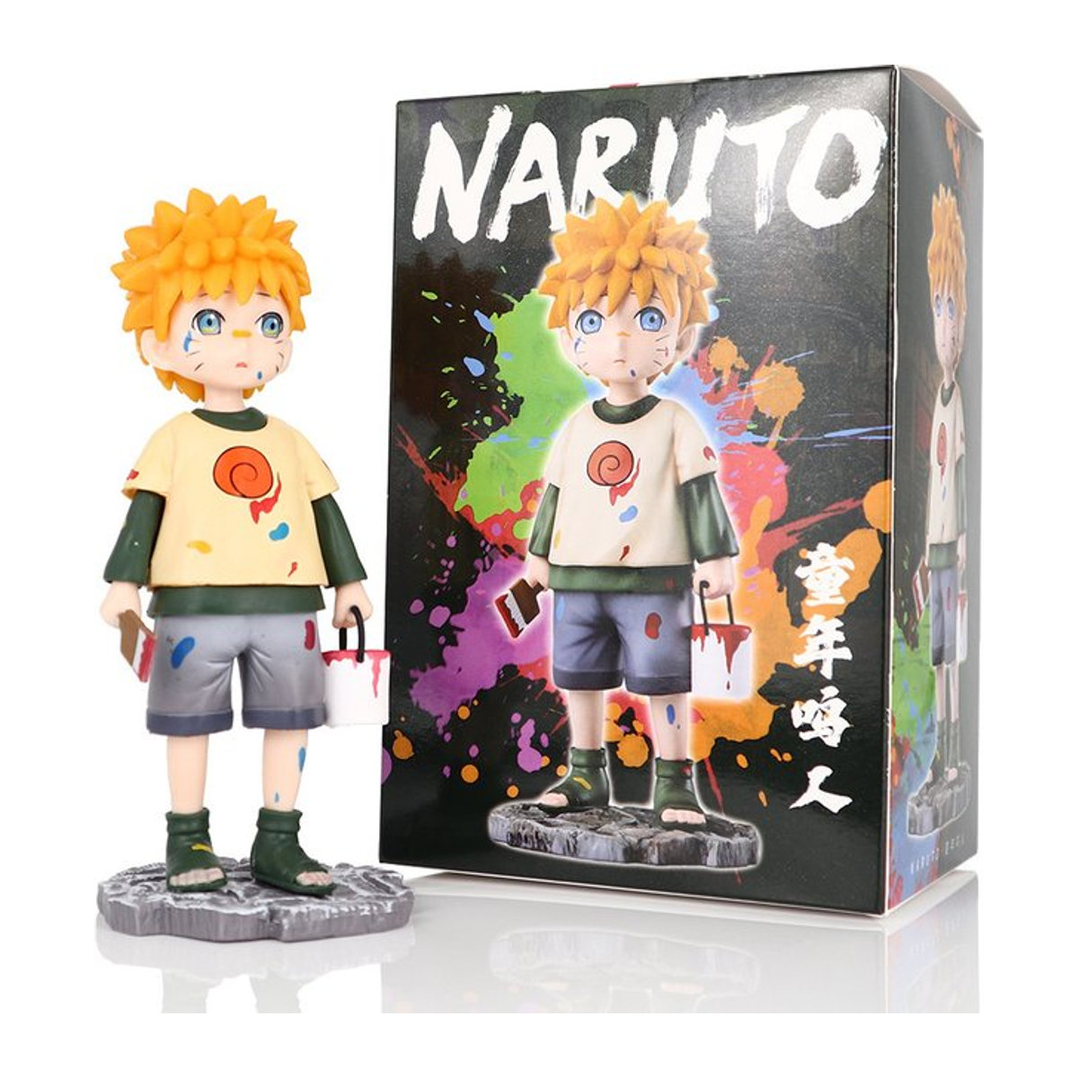 Bandai Anime Naruto Figur Uzumaki Naruto Kindheit Actionfigur aus Kunststoff, mehrfarbig, Höhe: 15 cm - Bild 1