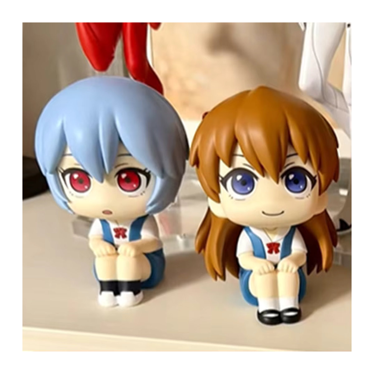 Bandai Anime Neon Genesis Evangelion Figuren Rei Ayanami und Asuka Langley Soryu als PVC-Modell Sammlerstücke, mehrfarbig, Höhe: 10 cm - Bild 6