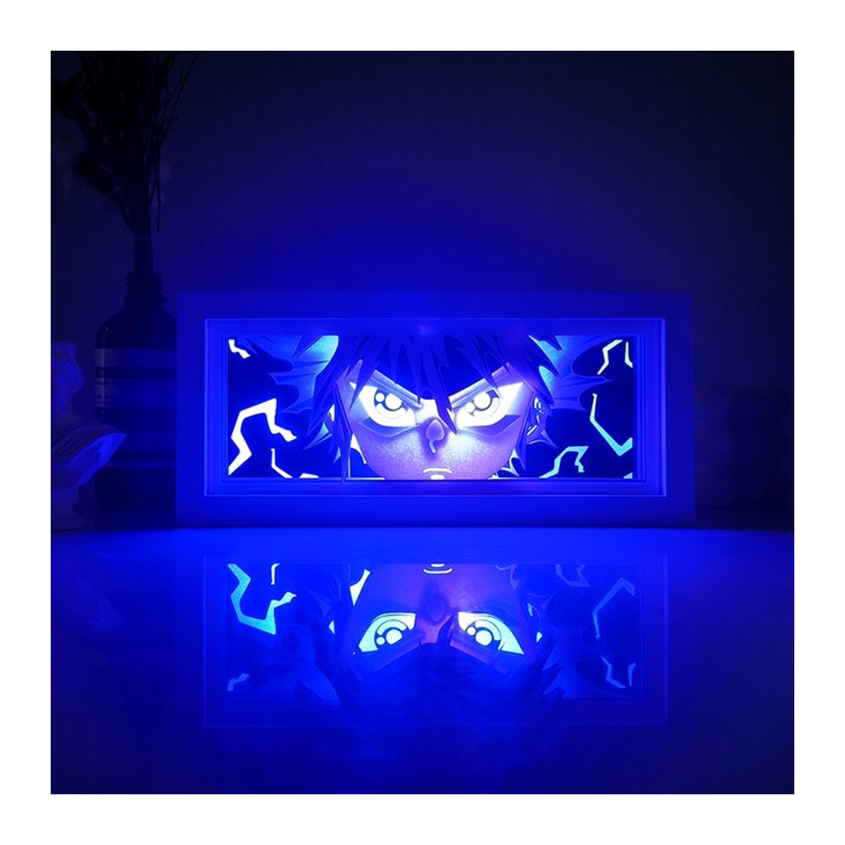 Bandai Anime-Serie Nachttischlampe mit Papierschnitt-Effekt und Fernbedienung in Bunt und Blau - Bild 1