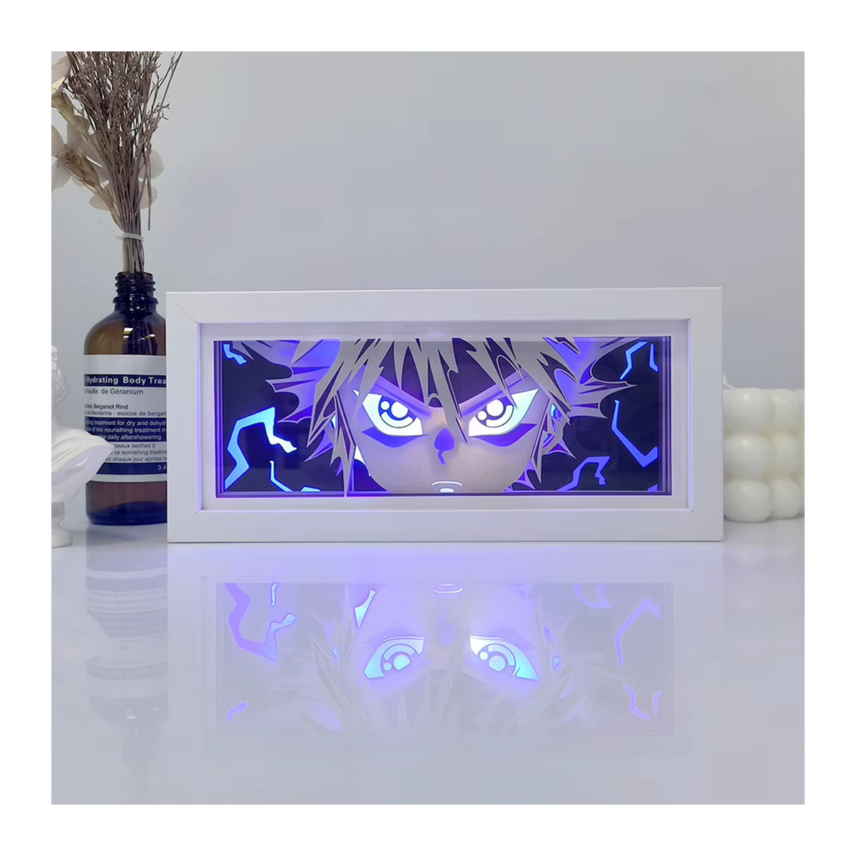 Bandai Anime-Serie Nachttischlampe mit Papierschnitt-Effekt und Fernbedienung in Bunt und Blau - Bild 3