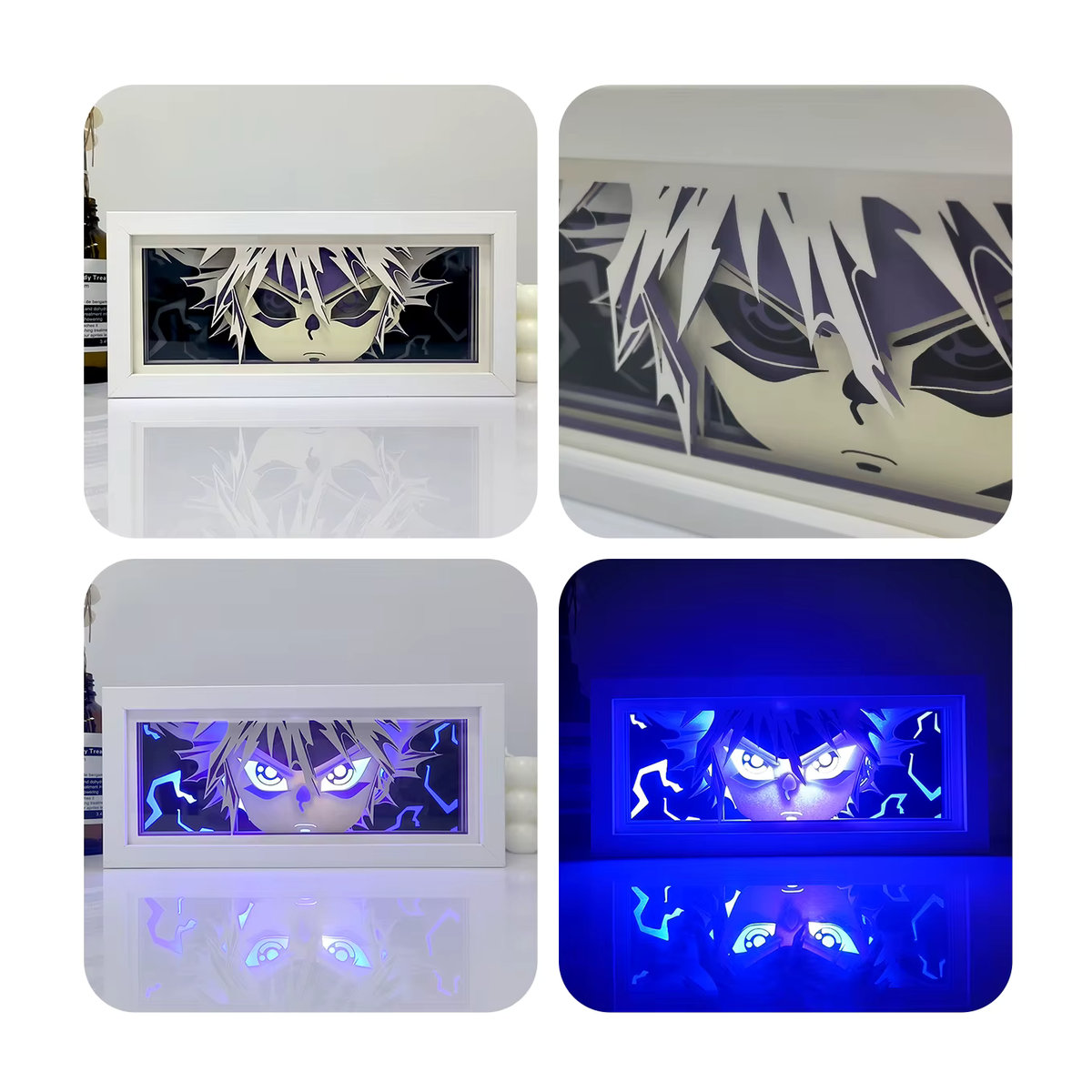 Bandai Anime-Serie Nachttischlampe mit Papierschnitt-Effekt und Fernbedienung in Bunt und Blau - Bild 4